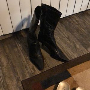 Black calf boots